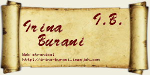 Irina Burani vizit kartica